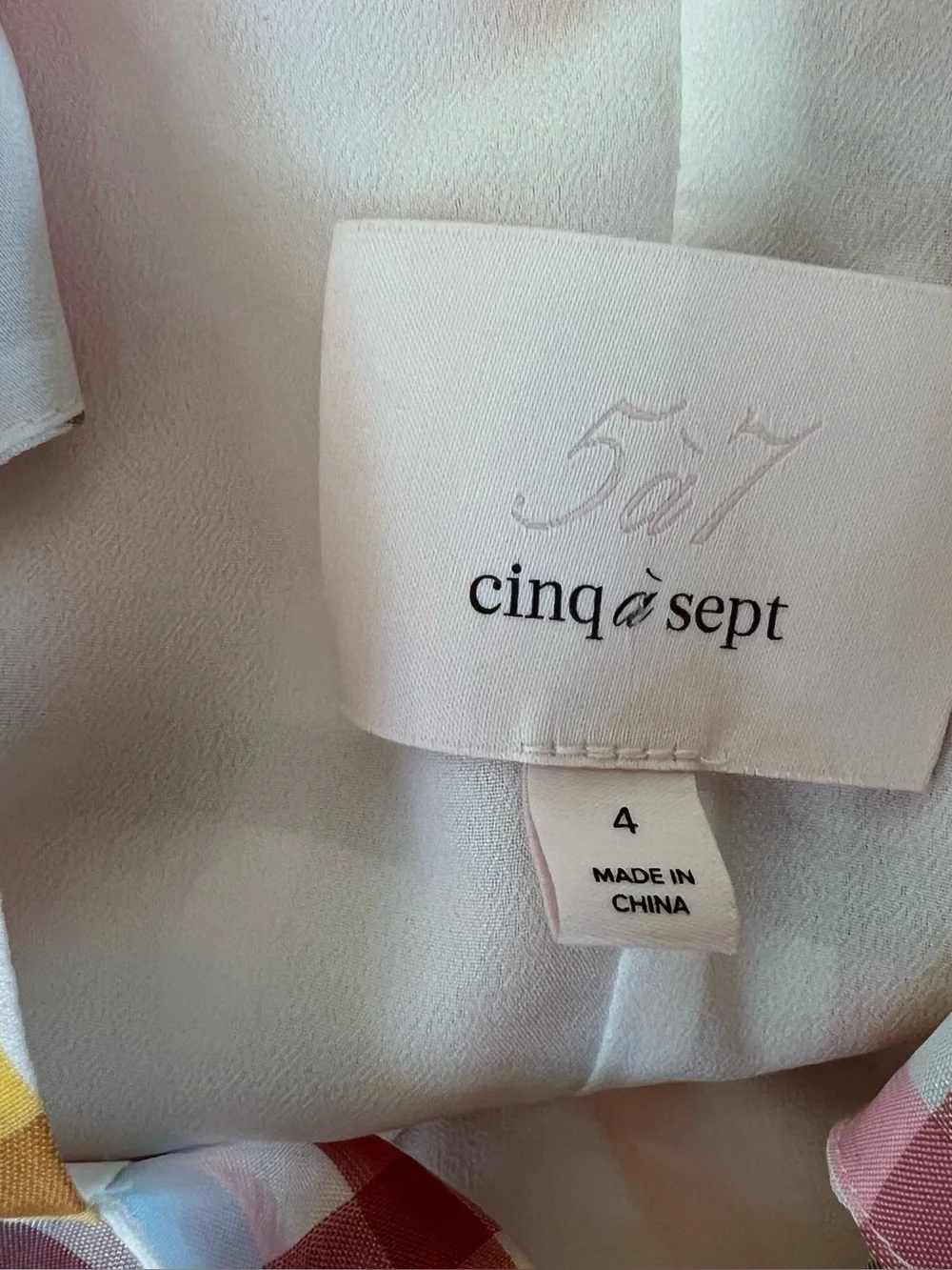 cinq a sept Pastel Plaid Tiered V-Neck Maxi Dress in Yellow and Pink - Picture 11 of 11